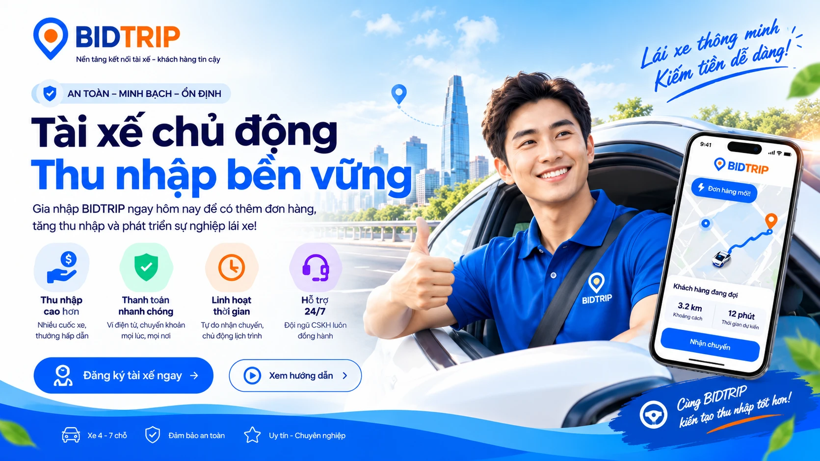 Banner BIDTRIP Tài xế